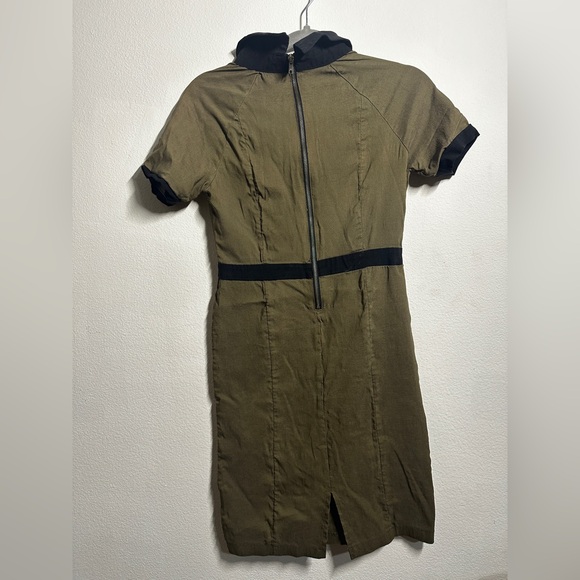 Cutesy Sailor VTG Girl Green Stretchy Dress with black accents fits small/med - Picture 8 of 8